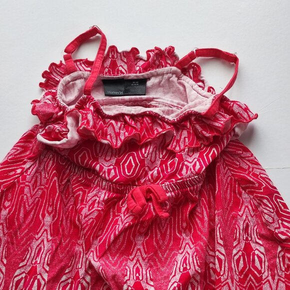 Hurley summer dress women youth size S (6) red lightweight open shoulders straps - Picture 2 of 12